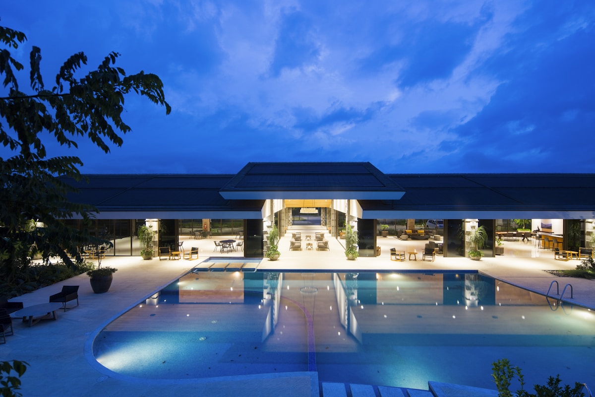 Luxury hotel infinity pool resort view