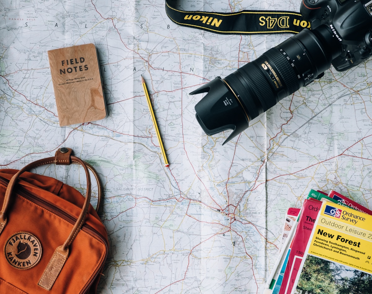 Travel passport map planning adventure